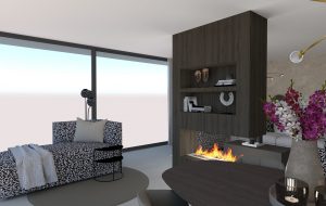 concept design 2 - livingroom - new construction villa Blonay